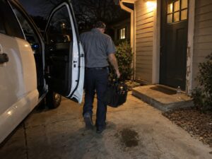 24-hour emergency arrival at a residential driveway by Lexington Heating and Air