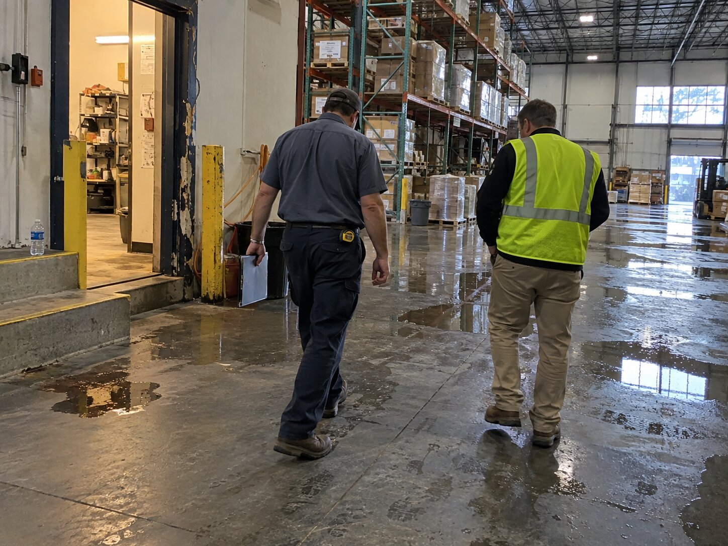 Walking a commercial water loss with a property manager in Service Contracts by Lexington Heating and Air