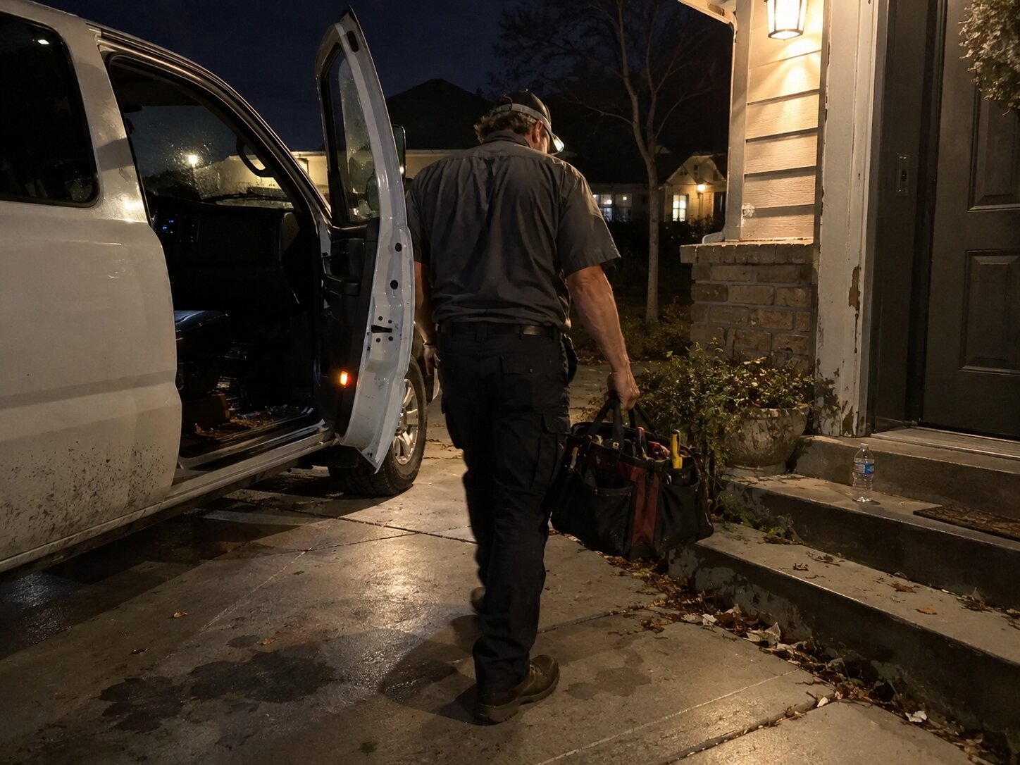 24-hour emergency arrival at a residential driveway in Maintenance by Lexington Heating and Air