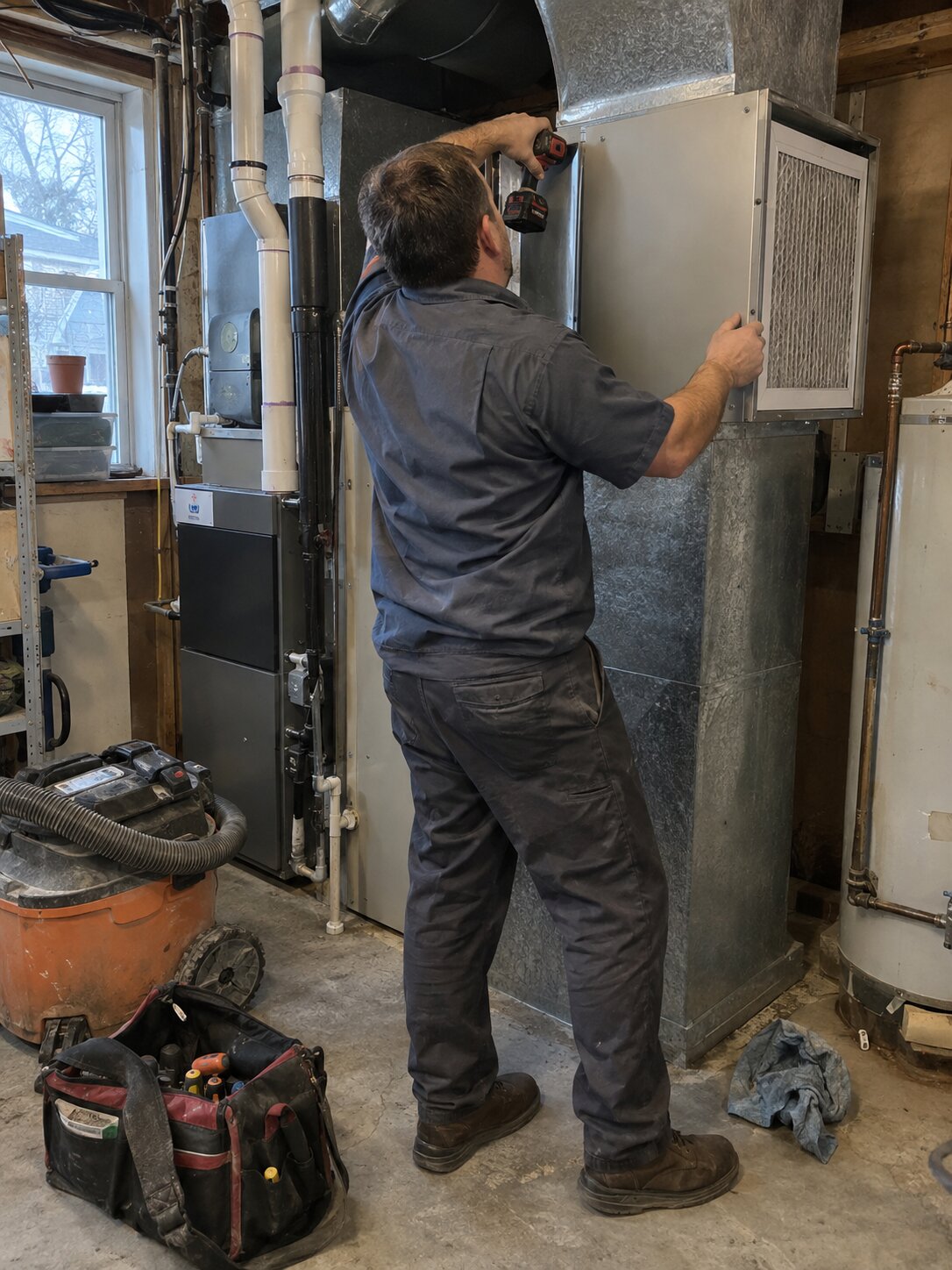 Installing a whole-home HEPA bypass air cleaner in Air Purifiers by Lexington Heating and Air