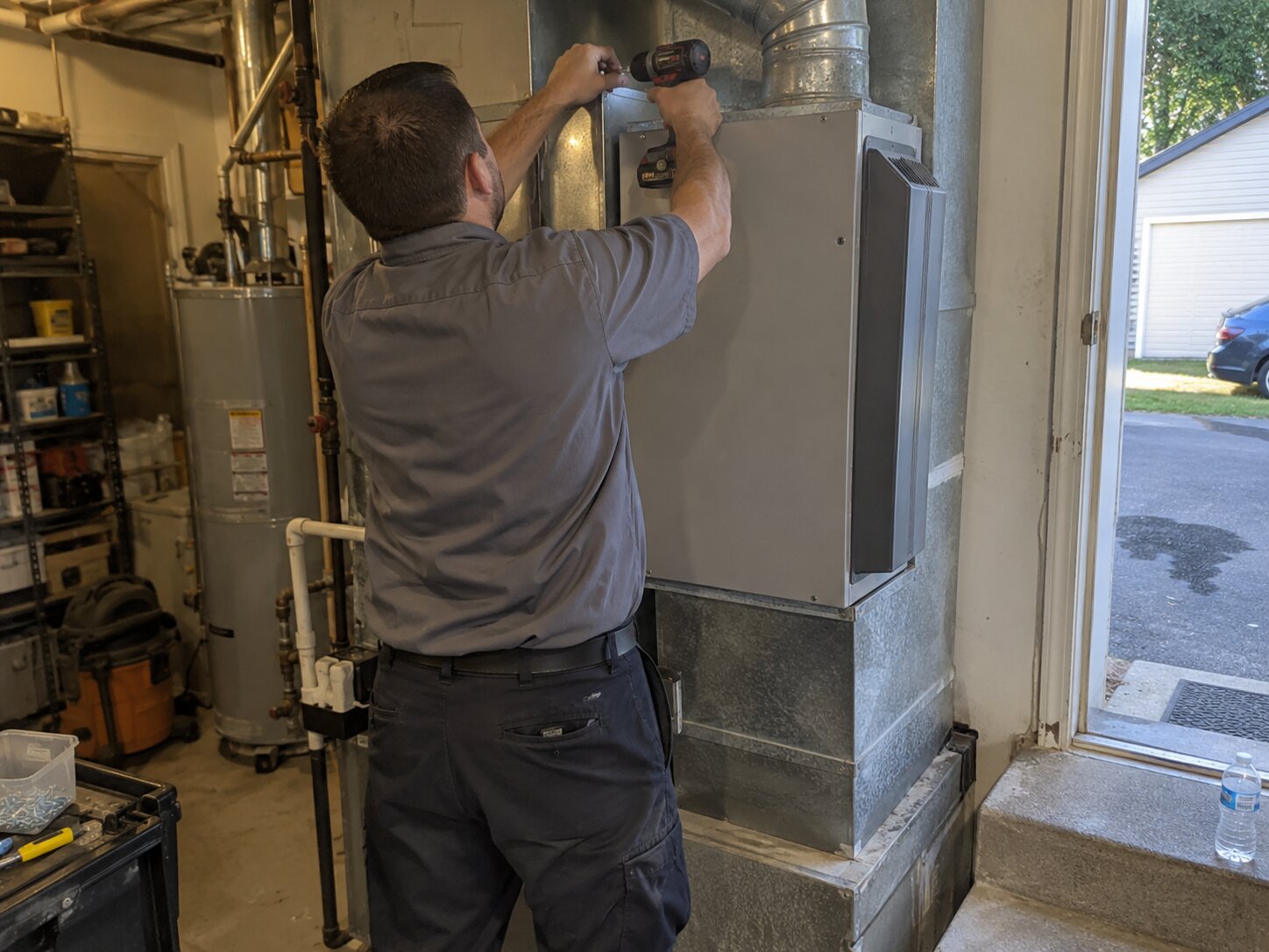 Installing a whole-home HEPA bypass air cleaner by Lexington Heating and Air