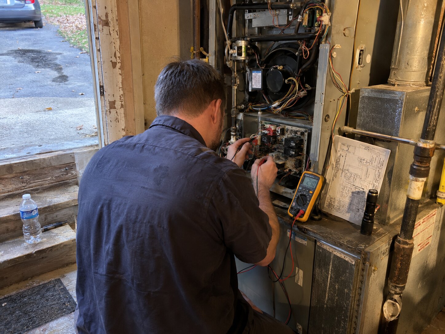 Troubleshooting a residential no-heat call at the control board in Heat Exchanger Repair by Lexington Heating and Air