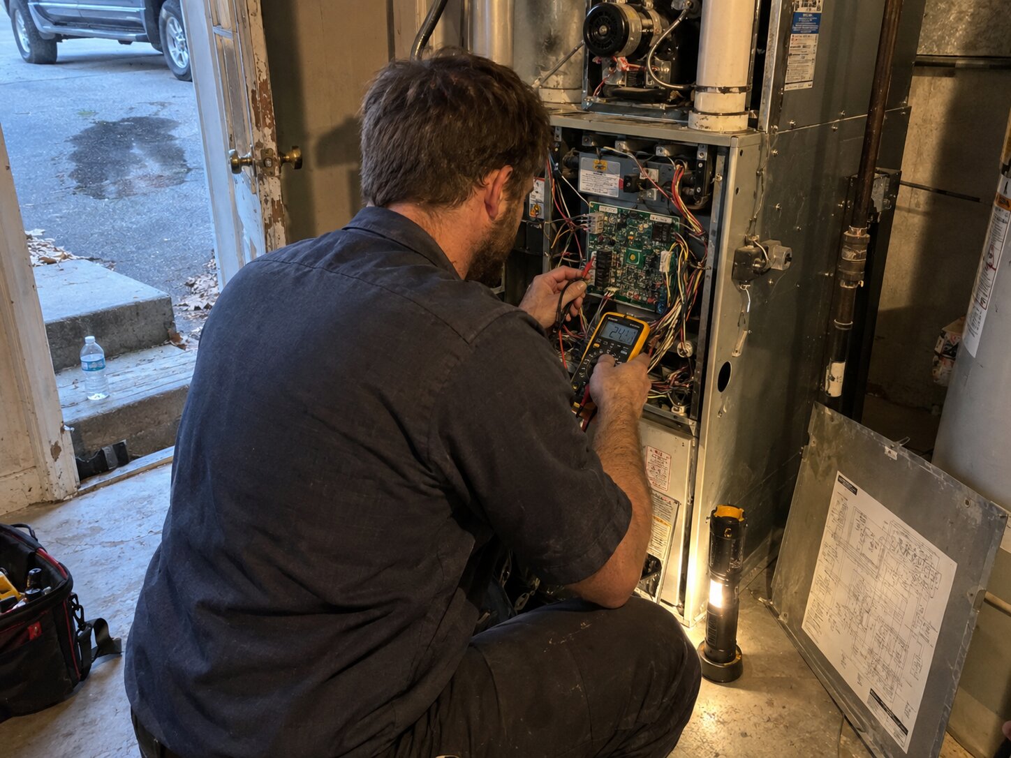 Troubleshooting a residential no-heat call at the control board by Lexington Heating and Air
