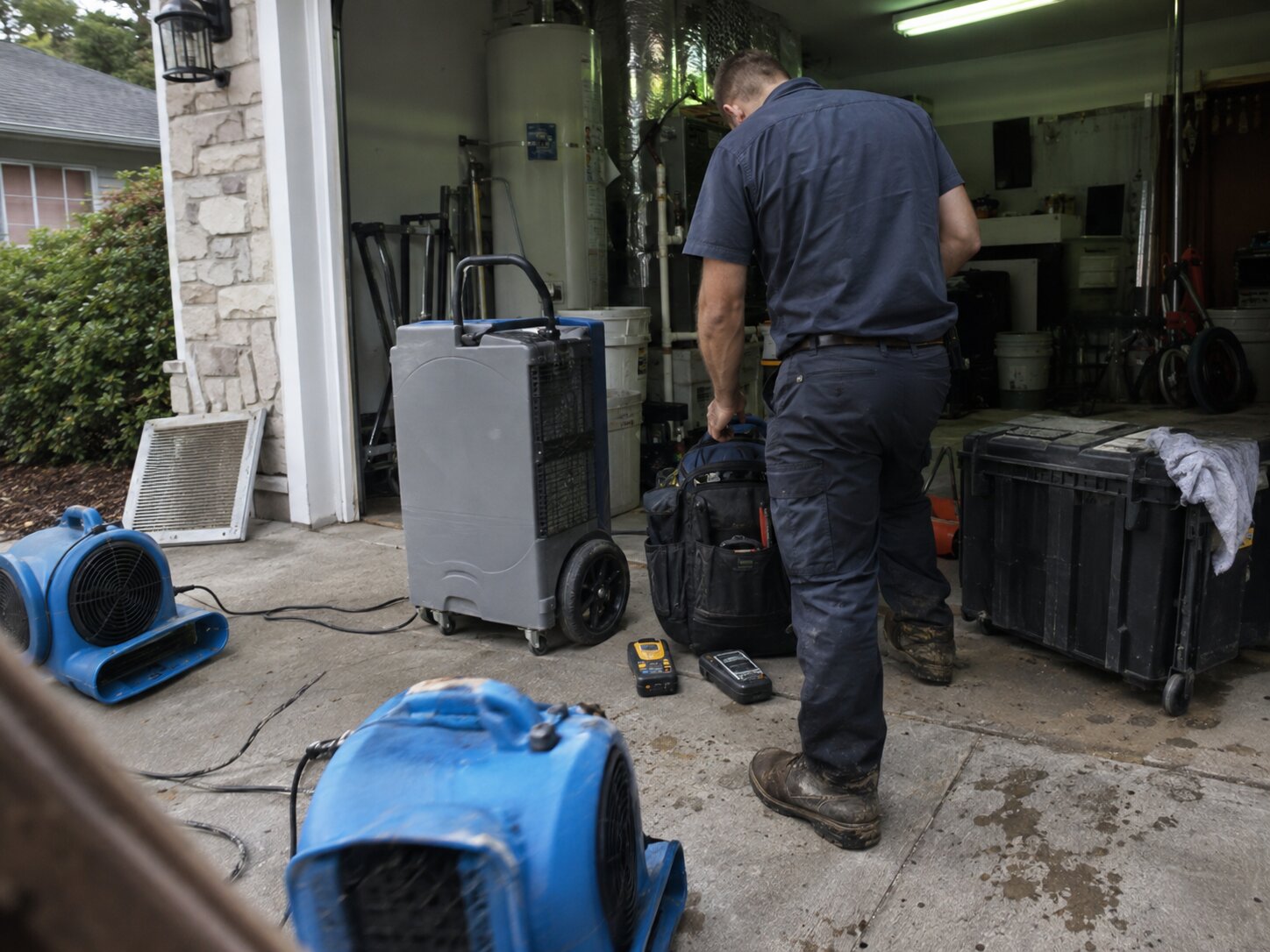 Staging equipment before a service day in Ac Capacitor Replacement by Lexington Heating and Air