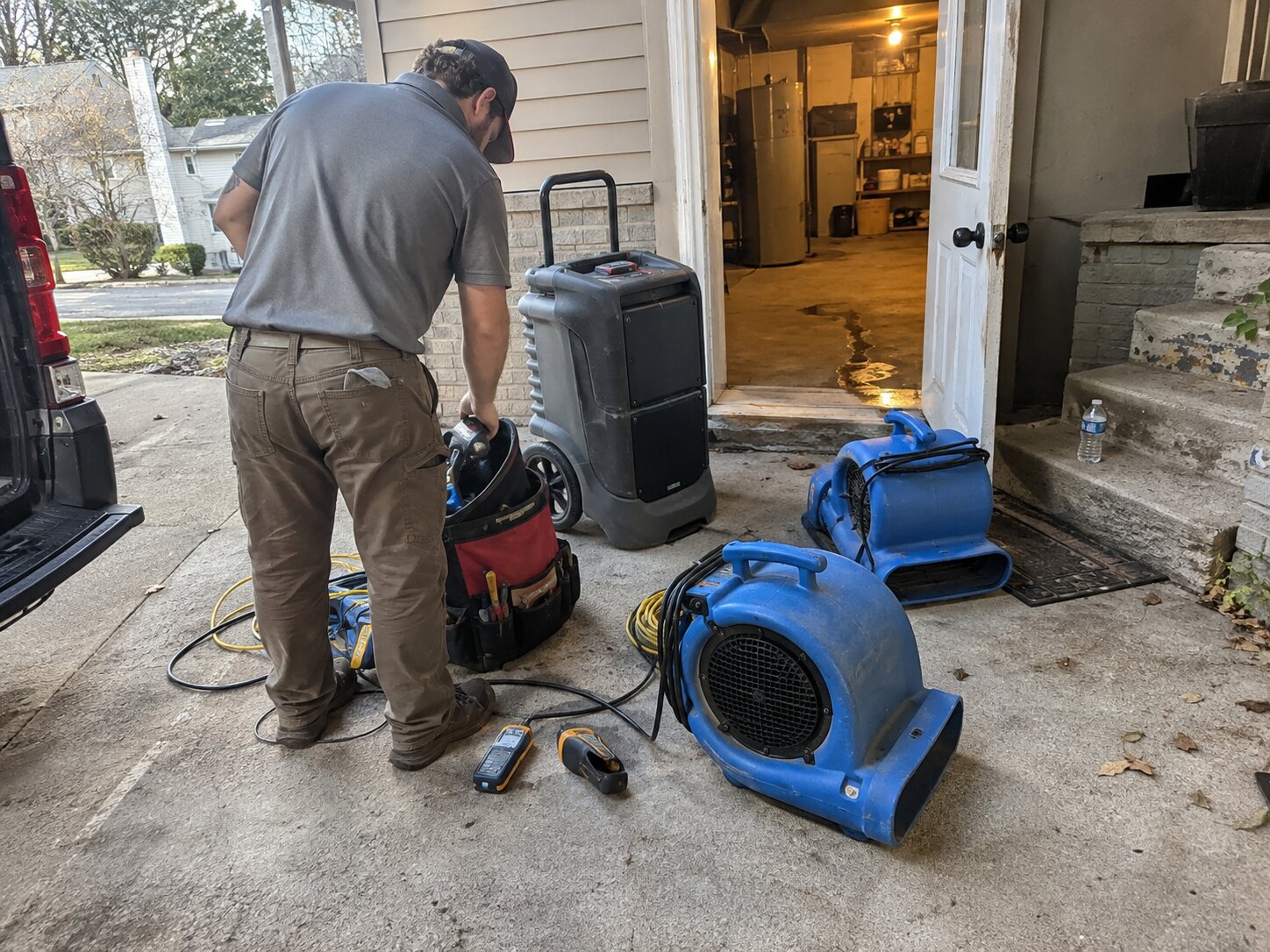 Staging equipment before a service day in Installation by Lexington Heating and Air