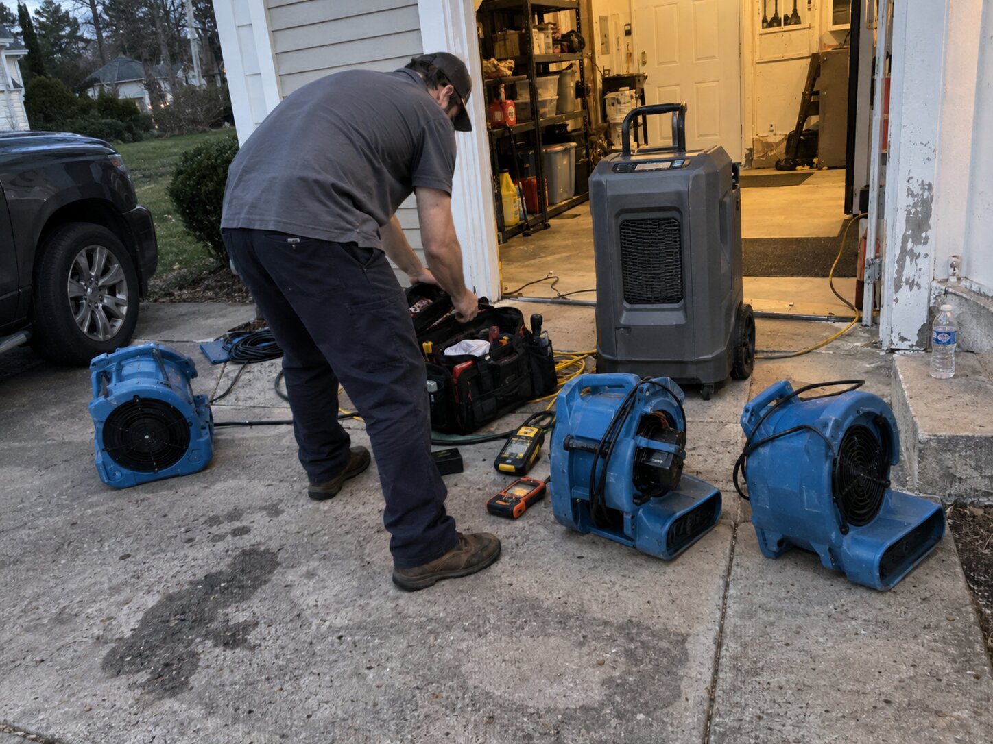 Staging equipment before a service day by Lexington Heating and Air