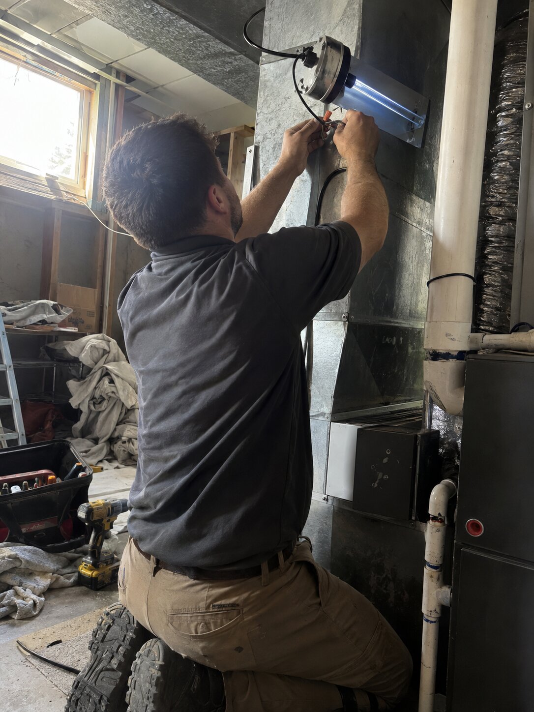 Installing a UV light in a supply plenum in Humidifiers by Lexington Heating and Air